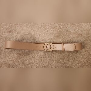 Neutral Tan Double-Ring Women's Belt